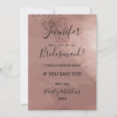 Moderne Rose Gold Imitate Fossil Dreieck Bridmaid Einladung (Vorderseite)