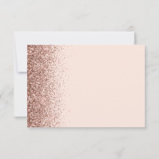 Moderne Rose Gold Imitate Glitzer Blush Pink RSVP (Rückseite)