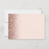 Moderne Rose Gold Imitate Glitzer Blush Pink RSVP  Karte (Rückseite)