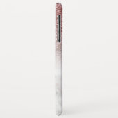 Moderne Rose-Gold-Imitate Glitzer & Marble Ombre Case-Mate iPhone Hülle (Hinten/Links)