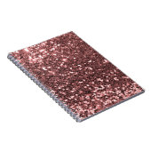 Moderne Rose Gold Imitate Glitzer Print Notizblock (Rechte Seite)