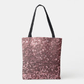Moderne Rose Gold Imitate Glitzer Rosa Print Tasche (Rückseite)