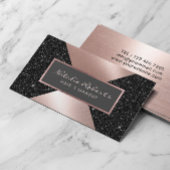 Moderne Rose Gold Imitate Schwarzer Glitzer Schönh Visitenkarte