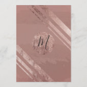 Moderne Rose Gold Imitats Foil Triangle Wedding Me Menükarte (Rückseite)