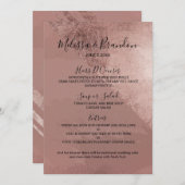 Moderne Rose Gold Imitats Foil Triangle Wedding Me Menükarte (Vorne/Hinten)
