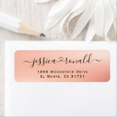 Moderne Rose Gold-Kalligraphie-Rücksendeadressen-A (Insitu)