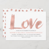 Moderne Rose Gold Liebe Einladung Hochzeit (Vorne/Hinten)