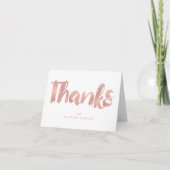 Moderne Rose Gold Liebe Hochzeit Danke-Card Dankeskarte (Vorderseite)