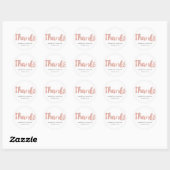 Moderne Rose Gold Liebe Hochzeit Danke Sticker (Blatt)