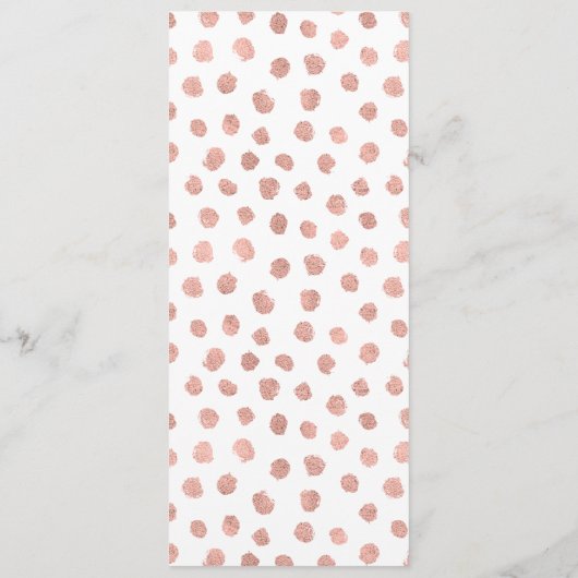 Moderne Rose Gold Liebe Hochzeitkarte Menükarte (Rückseite)