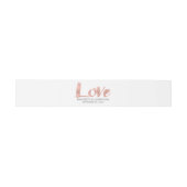 Moderne Rose Gold Liebe Hochzeitsband Einladungsbanderole (Flach)