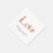 Moderne Rose Gold Liebe Hochzeitspapier Napkins Serviette (Ecke)