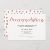 Moderne Rose Gold Liebe Hochzeitsreise Card Begleitkarte (Vorne/Hinten)