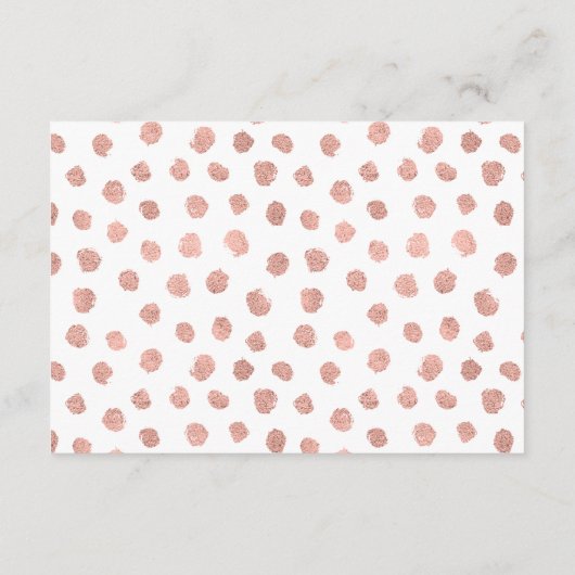 Moderne Rose Gold Liebe Hochzeitsreise Card Begleitkarte (Rückseite)