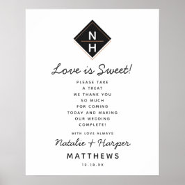 Moderne Rose Gold Liebe ist Sweet Leckerei Wedding Poster
