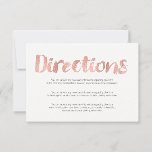 Moderne Rose Gold Liebe Wedding Directors Card Einladung (Vorderseite)