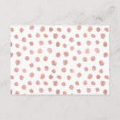 Moderne Rose Gold Liebe Wedding Registry Card Begleitkarte (Rückseite)