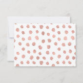 Moderne Rose Gold Liebe Wedding RSVP Card Karte (Rückseite)