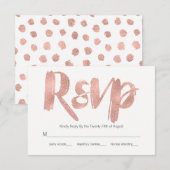 Moderne Rose Gold Liebe Wedding RSVP Card Karte (Vorne/Hinten)