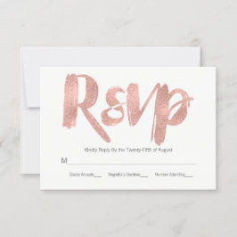 Moderne Rose Gold Liebe Wedding RSVP Card Karte