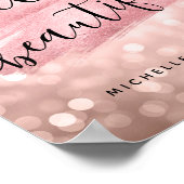 Moderne Rose Gold Lights "Hello Beautiful" Poster (Ecke)
