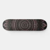 Moderne Rose Gold Mandala Design Skateboard (Horizontal)