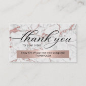 Moderne Rose Gold Marmor Business Vielen Dank Visitenkarte (Vorderseite)