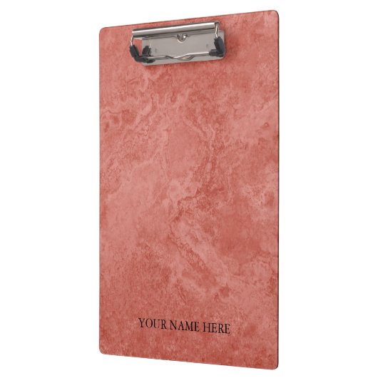 Moderne Rose Gold Marmordesigner Personalisiert Klemmbrett (Links)