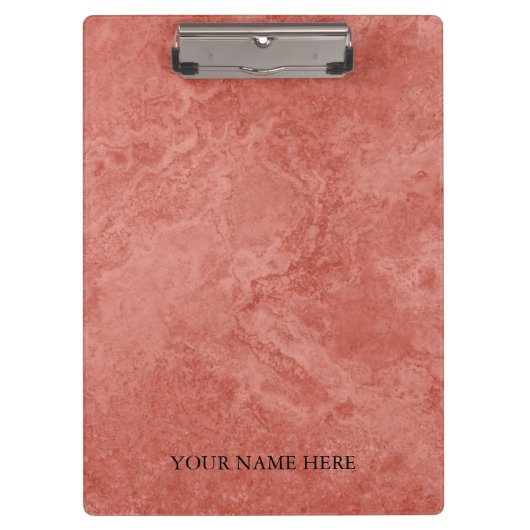 Moderne Rose Gold Marmordesigner Personalisiert Klemmbrett (Vorderseite)