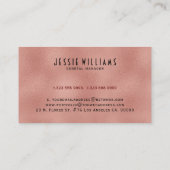 Moderne Rose-Gold Mattierte Glastextur Visitenkarte (Rückseite)