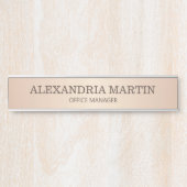 Moderne Rose Gold Metallic Name Job Name Türzeiche Türschild (Vorderseite )