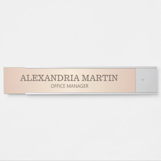 Moderne Rose Gold Metallic Name Job Name Türzeiche Türschild (Vorderseite )
