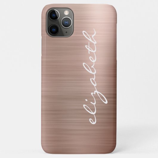 Moderne Rose Gold Metallische Personalisierte Schr Case-Mate iPhone Hülle (Rückseite)
