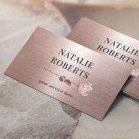 Moderne Rose Gold Metallische Rose Blume Salon Wel
