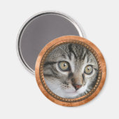 Moderne Rose Gold Metallisches Foto Porthole Magne Magnet (Vorderseite/Rückseite)