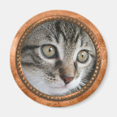 Moderne Rose Gold Metallisches Foto Porthole Magne Magnet (Vorne)