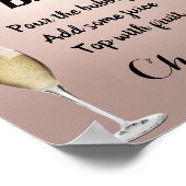 Moderne Rose Gold Mimosa Bar Sign Poster (Ecke)