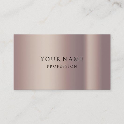 Moderne Rose Gold Minimal Seidenmetalle Weiß Busin Visitenkarte (Vorderseite)