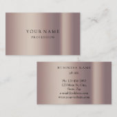 Moderne Rose Gold Minimal Seidenmetalle Weiß Busin Visitenkarte (Vorne/Hinten)
