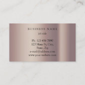 Moderne Rose Gold Minimal Seidenmetalle Weiß Busin Visitenkarte (Rückseite)