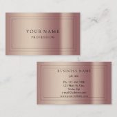 Moderne Rose Gold Minimal Seidenmetalle Weiß Busin Visitenkarte (Vorne/Hinten)