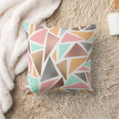 Moderne Rose Gold Minze Metallische Dreiecke Geome Kissen (Decke)