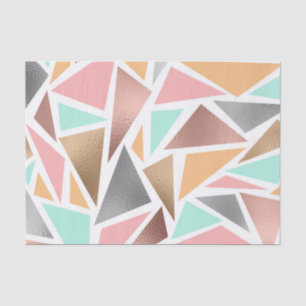 Moderne Rose Gold Minze Metallische Dreiecke Geome Seidenpapier