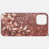 Moderne Rose Gold mit Blütenkurve10 Case-Mate iPhone Hülle (Rückseite (Horizontal))