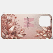 Moderne Rose Gold mit Blütenkurve11 Case-Mate iPhone Hülle (Rückseite (Horizontal))