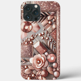 Moderne Rose Gold mit Blütenkurve13 Case-Mate iPhone Hülle