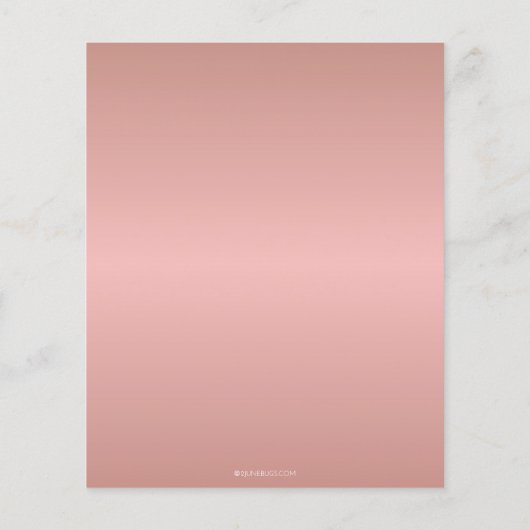 Moderne Rose Gold Monogram Chic Girl Note Card (Rückseite)