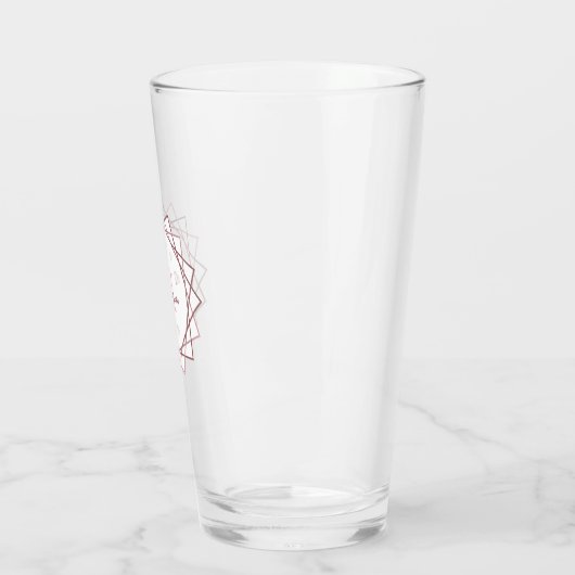 Moderne Rose Gold Monogram Geometric v2 Glas (Links)
