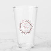 Moderne Rose Gold Monogram Geometric v2 Glas (Vorderseite)
