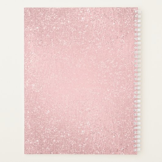 Moderne Rose Gold Monogram & Motivation Black Planer (Rückseite)